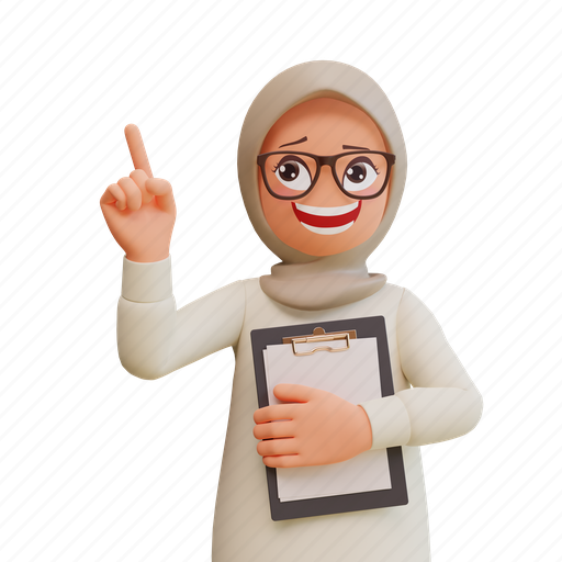 Muslim, woman, avatar, cute, islamic, muslimwoman, female 3D illustration - Download on Iconfinder