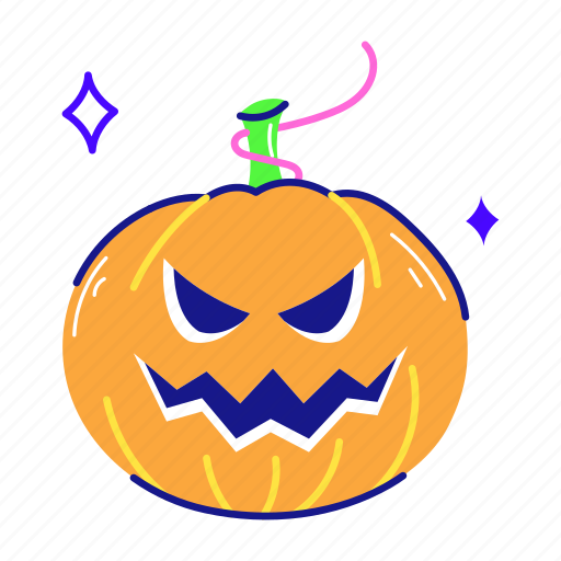 Scary pumpkin, halloween squash, halloween pumpkin, pumpkin art, pumpkin face sticker - Download on Iconfinder