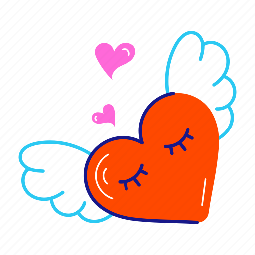 Angel heart, wings heart, heart emoji, angel emoji, heart emoticon sticker - Download on Iconfinder