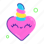 unicorn heart, unicorn art, unicorn emoji, heart emoji, heart emoticon 