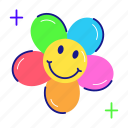 flower emoji, flower smiley, flower emoticon, floral emoji, floral smiley
