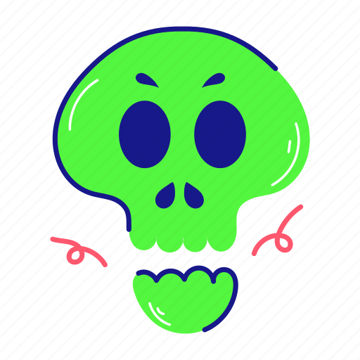 Skull face, skull emoji, scary skull, skullcap, skeleton face sticker - Download on Iconfinder
