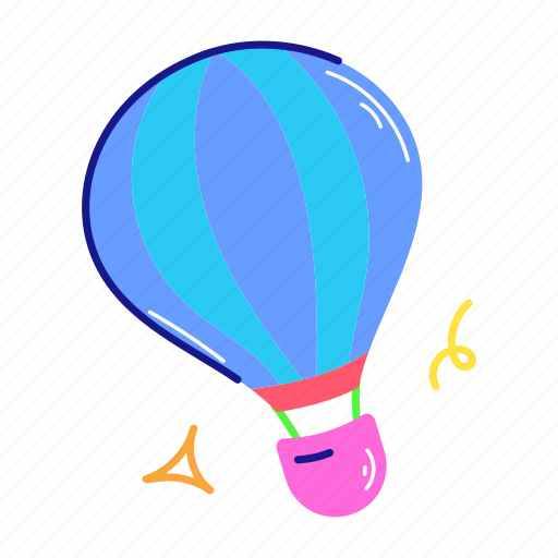 Hot balloon, air balloon, air ride, air travel, gas balloon sticker - Download on Iconfinder