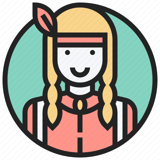 American, costume, feather, tribe, woman icon - Download on Iconfinder