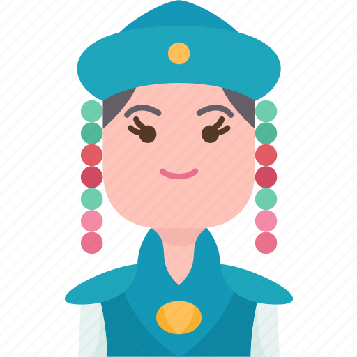 Mongolian, ethnic, costume, culture, female icon - Download on Iconfinder