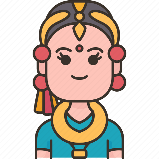 Nepalese, ethnic, woman, traditional, clothing icon - Download on Iconfinder