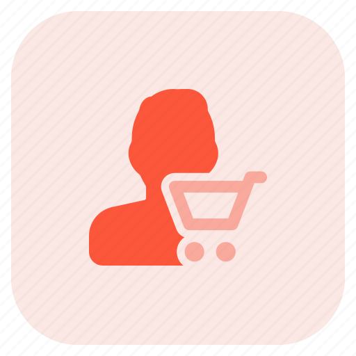 Cart, trolley, shopping, single man icon - Download on Iconfinder