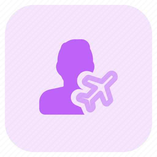 Flight, airplane, travel, single man icon - Download on Iconfinder