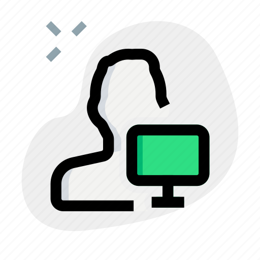 Single man, monitor, screen, desktop icon - Download on Iconfinder