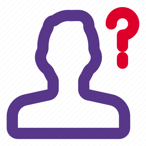 Question, mark, single man, support, faq icon - Download on Iconfinder
