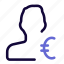 money, single man, euro, currency 