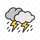 thunderstorm, storm, forecast, rain, lightning bolt, thunderbolt, climate, clouds