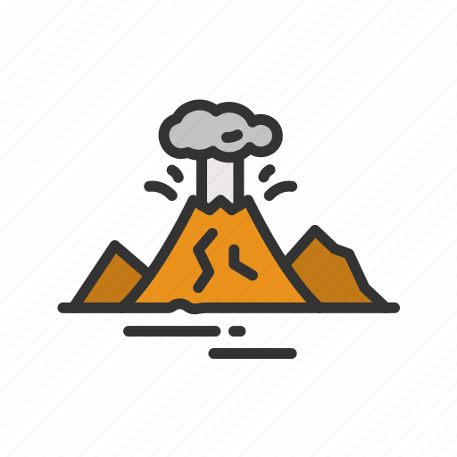 Volcano, lava, natural disaster, nature, mountain, outdoors, disaster icon - Download on Iconfinder