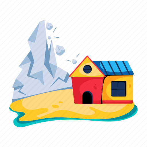 Landslide, road landslide, landslip, rock sliding, natural disaster icon - Download on Iconfinder