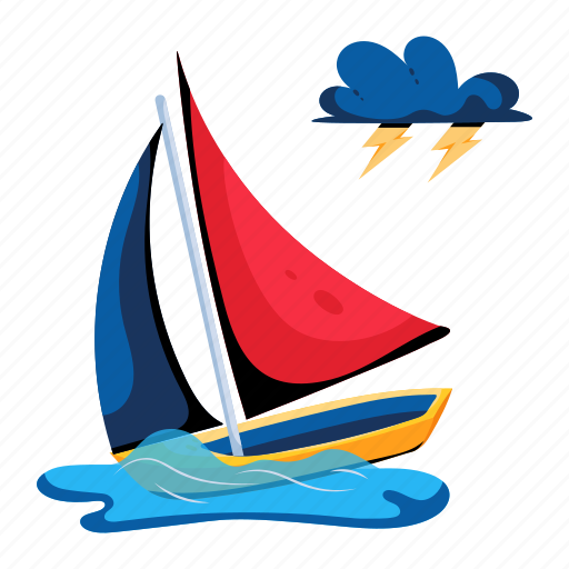 Ocean storm, sea storm, sea thunderstorm, natural disaster, sea disaster icon - Download on Iconfinder