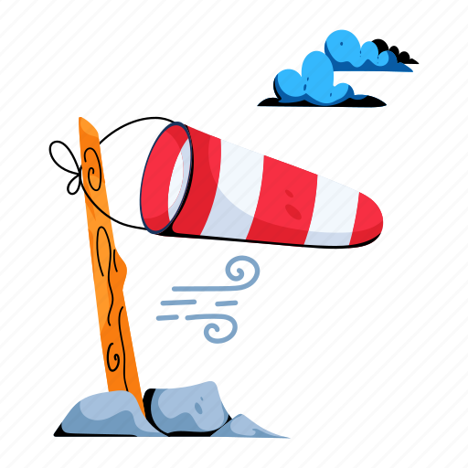 Air sock, windsock, wind cone, wind sleeve, wind direction icon - Download on Iconfinder