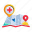 medical location, hospital location, map navigation, map tracking, hospital map 
