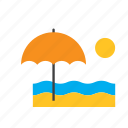 beach, natural, nature, sea, summer, sun, umbrella