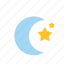 moon, natural, nature, star, weather
