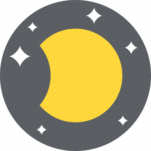 Astronomy, first quarter, lunar phase, nature, partial moon eclipse icon - Download on Iconfinder