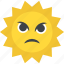 angry sun, cartoon sun, hot weather, nature, summer season 