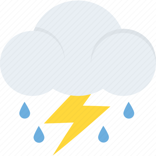 Cold weather, heavy rain, rain storm, rain with lightning, weather forecast icon - Download on Iconfinder