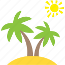 island, palm tree, sand tree, travelling, tropical tree 