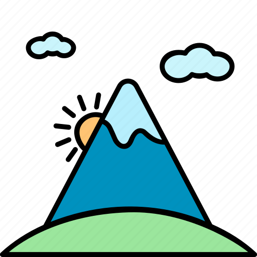 Mountain, landscape, sun, nature icon - Download on Iconfinder