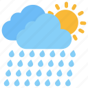 rainfall, cloud raining, weather forecast, meteorology, sunny rainy day