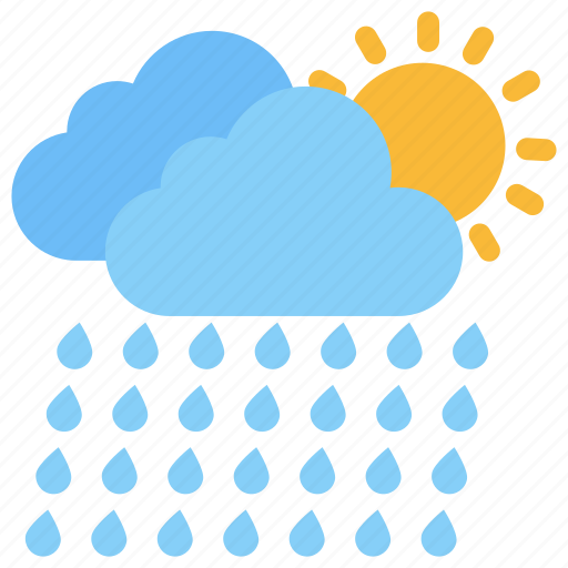 Rainfall, cloud raining, weather forecast, meteorology, sunny rainy day icon - Download on Iconfinder