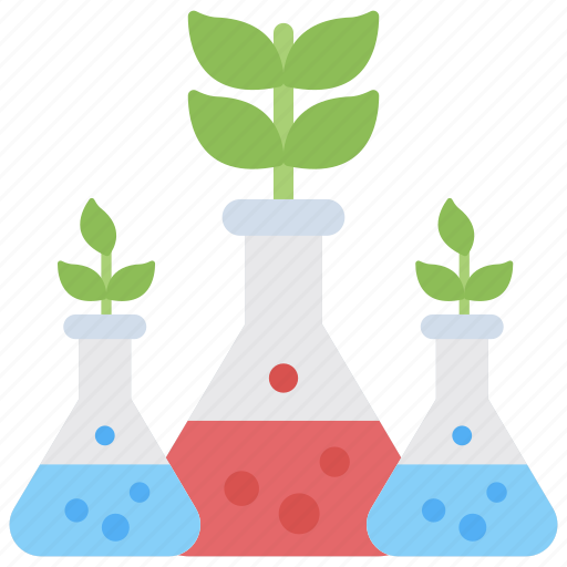 Biochemistry, plant flasks, experiment, chemical flasks, biotechnology icon - Download on Iconfinder