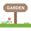 garden board, nature scene, park board, signage, signboard 
