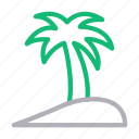 beach, green, nature, palm, tree
