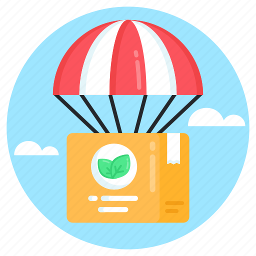 Air freight, parachute freight, parachute delivery, parachute shipping, air balloon shipping icon - Download on Iconfinder