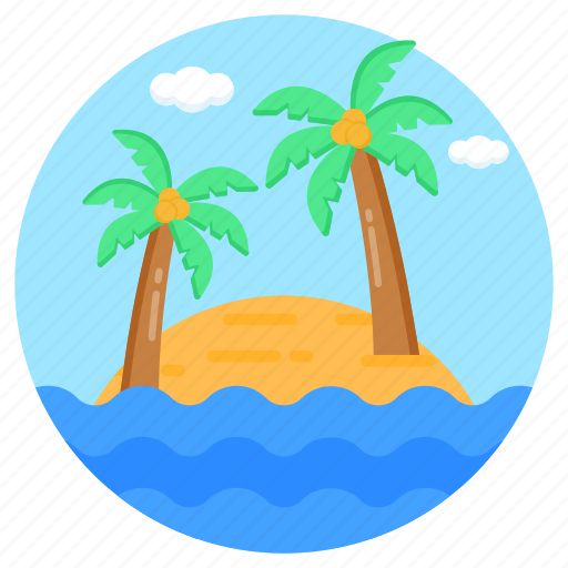 Tropical land, beach, seashore, seaside, waterfront icon - Download on Iconfinder