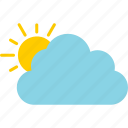 cloudy, cloud, day, forecast, sun, weather, icon