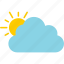 cloudy, cloud, day, forecast, sun, weather, icon 
