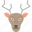 deer, animal, christmas, rudolf, icon 