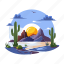desert, sunset, landscape, scenery, view, nature 