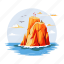 rock, island, landscape, scenery, view, nature 