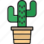 cactus, nature, plant, pot, succulent, icon 