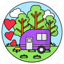 rv vehicle, camping, nature, travelling, landscape, love, romantic