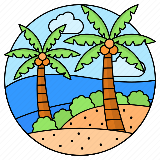 Palm tree, landscape, nature, love, island, beach icon - Download on Iconfinder