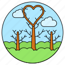 tree, heart, nature, love, landscape, heart pattern, beautiful