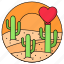 landscape, nature, love, cactus, desert, heart, plant 