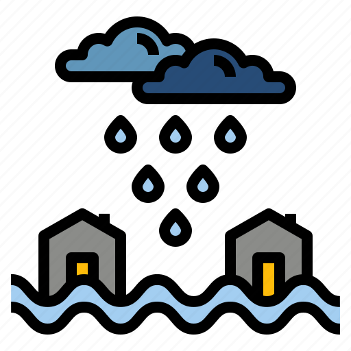 Deluge, flooded, home, water, wave, flood, disaster icon - Download on Iconfinder