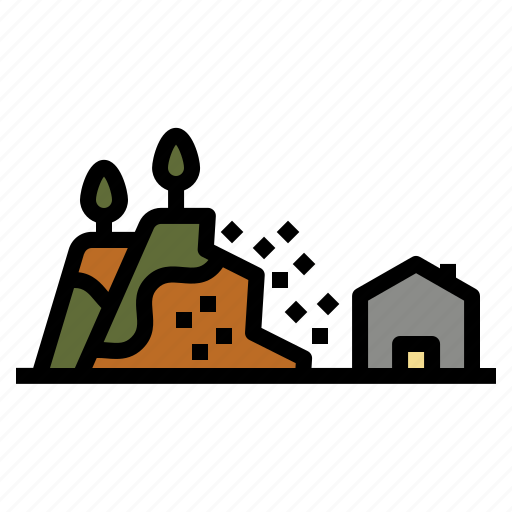 Mountain, collapse, cliff, rock, disaster, landslide icon - Download on Iconfinder