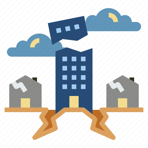 Earthquake, disaster, damaged, building, collapse, destroyed icon - Download on Iconfinder