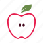 apple, core, half, inside, nature, red, seed 