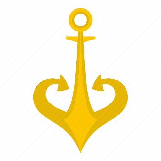 Anchor, gold, marine, metal, nautical, old, security icon - Download on Iconfinder
